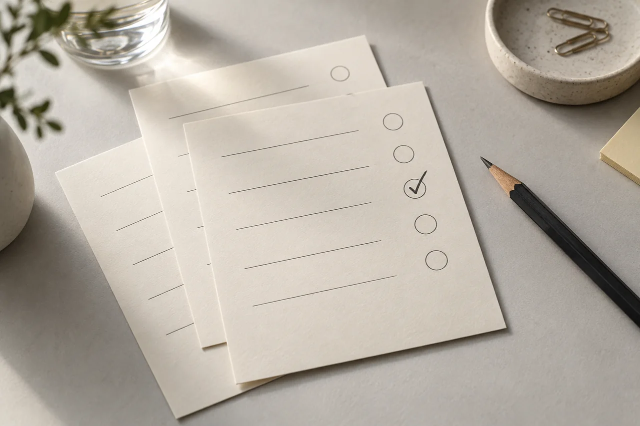 Conceptual questionnaire for a website assessment