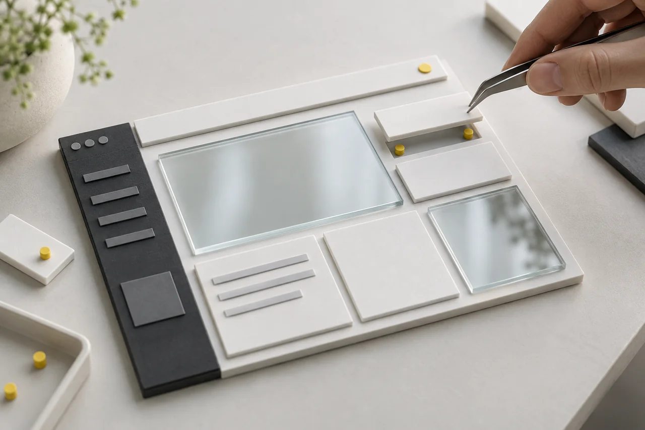 Conceptual arrangement of components for website development