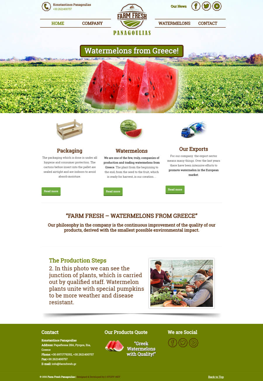 Αναλυτική εικόνα έργου: Farm Fresh Παναγούλιας - Εξαγωγές Καρπουζιού